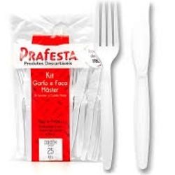 Kit Garfo e Faca Master Prafesta C/25 Unidades
