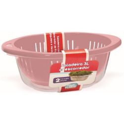 Saladeira 3L C/ Escorredor Bordô R-1150