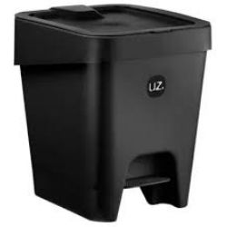 Lixeira Slim C/Pedal Preto Plast 15L UZ1307-PR