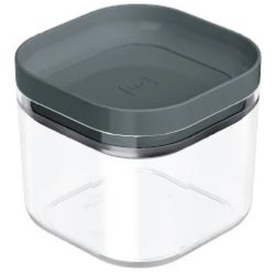 Organizador Herm. 450ml transp C/Tampa Cinza Tit. R-UZ1311