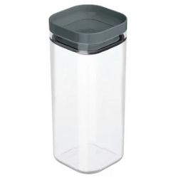 Organizador Herm. 350ml Transp C/Tampa Cinza Tit. R-UZ1310