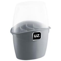 Porta Talheres C/ Tampa Cinza Tit UZ330-CINZ