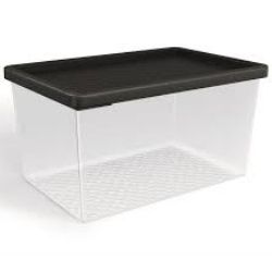 Organizador Multiuso G 2,9L Transp. Tampa Pt UZ426