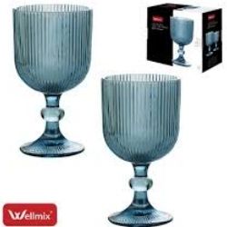 Conj Taça Vidro Premium Bliss Ambar 350ml C/2un Wellmix Ref:WG21351
