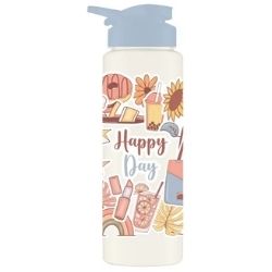 Garrafa Squeeze Sport Bege Happy Day 750ml Bandeirante Ref:2365G