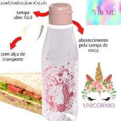 Garrafa Abre Facil Unicornio 530ml Plasutil R-14506 - Imagem 2