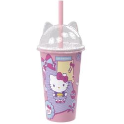Copo Shake C/ tampa Ludica Hello Kitty 500ml Plasutil R-18631
