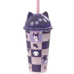 Copo Shake C/ tampa Ludica Kuromi 500ml Plasutil R-18554