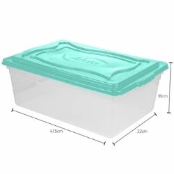 Caixa Organizadora Multiuso  C/ Tampa 19L Transparente Alves Ref:7019-11