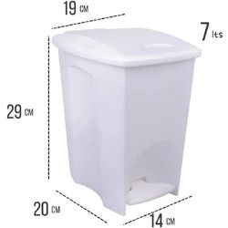 Lixeira C/ Tampa Branca 7,5L Plasberg Ref:16244