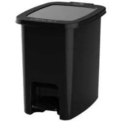 Cesto de Pedal Retangular 7L Preto Uninjet R- 1334 -PR