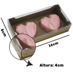 Caixa Encanto Coração Lapidado 2x50g Ouro R- 2696