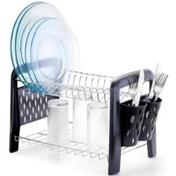 Escorredor de Louça Max Duplo Cromado 14 Divisórias  C/Porta Copos e Talheres Arthi Ref:1051