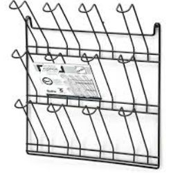 Porta Copos de Parede C/12 Divisórias C/Buchas e Parafusos Preto Arthi Ref:2500