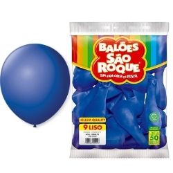Balão Redondo Azul Cobalto N°9 C/50 São Roque Ref : 2490