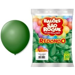 Balão Redondo Verde Bandeira N°7 C/50 São Roque Ref: 5965