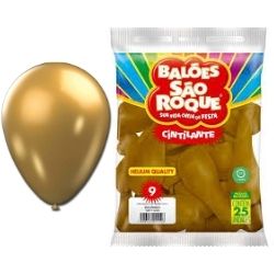 Balão Metallic Ballons N°9 C/25 São Roque Ref: 9683