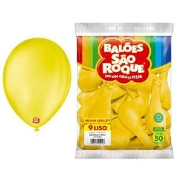 Balão Redondo Amarelo Citrino N°9 C/50 São Roque Ref: 2568
