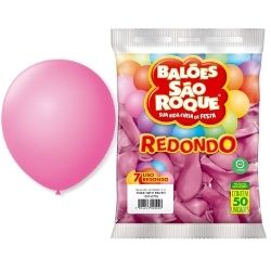 Balão Redondo Rosa Tutti Frutti N°7 C/50 São Roque Ref : 5811