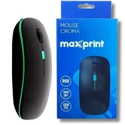 Mouse Croma Sem Fio Recarregavel USB Led Maxprint Ref:60000150