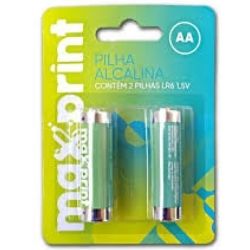 Pilha Alcalina AA C/2uni LR03 1,5V (Caixa C/12Blisters) Maxprint Ref:756339