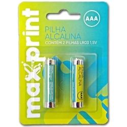 Pilha Alcalina AAA C/2uni LR03 1,5V (Caixa C/12Blisters) Maxprint Ref:756358