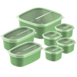 Conjunto de Potes C/Tampa Verde C/7 Peças Tramontina Ref:25499/209