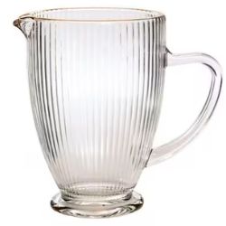 Jarra de Vidro Prisma Clear Gold C/Borda Ouro 1000ml Wincy Ref:VDA11090