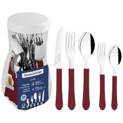 Jogo Faqueiro no Pote Inox Carmim C/20 Peças Leme Tramontina Ref:23198/818