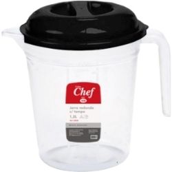 Jarra de Plastico Redonda 1,2L C/ Tampa Sortido MB Ref:0385