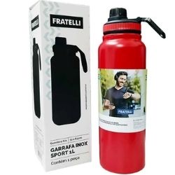 Garrafa Térmica Inox Sport 1L 30x8,5cm Fratelli Ref:963572