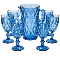 Conjunto Jarra Fratelli de 1L e Taças de 330ml C/7un Diamante Color Ref:314895
