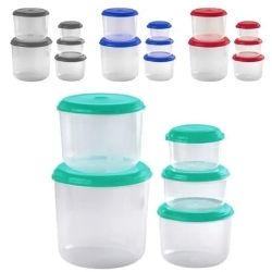 Conjunto Potes Mantimentos Redondo Baixos Giplást C/5un 400ml/600ml/1L/1,5L/2,4L Sortidos Ref:0206-000 - Imagem 2