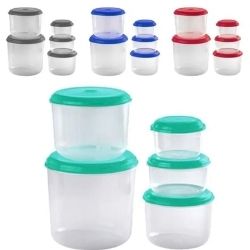 Conjunto Potes Mantimentos Redondo Giplás C/5un de 600ml/1L/2L/ 3L/6L Sortidos Ref:0108-000 - Imagem 3