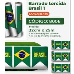 TNT Estampado Barrado Torcida Brasil 1 32cm UN
