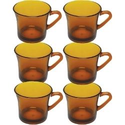 Conjunto de Xicara Marrom Elegance 220ml Glassmart