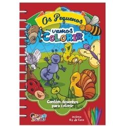 Revistinha Vamos Colorir C/ Giz de Cera Mini Toys R-1086