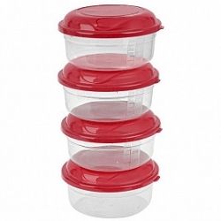Conjunto Potes Mantimentos Redondo Giplás C/4un 400ml Sortidos Ref:0114-000