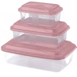 Conjunto Potes Retangular Giplás C/3un. 400ml/850ml/1,5L Sortido Ref:0314-000
