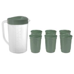 Conjunto Jarra 2L C/6 Copos Plastico Sortido Giplas Ref:1306.000