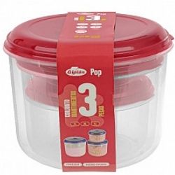 Conjunto Potes Matimentos Redondo C/3un 3L/2L/1L Sortido Giplas Ref:0120.000
