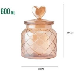 Pote Hermetico Vidro Amabar Coração 600ml 11x11x15cm Flashgoods Ref:F0213 - Imagem 2