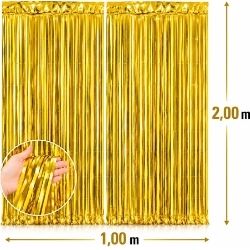 Cortina Decorativa Metalizada Dourada Fosca 100x200cm (PC/12un) Ref:HA547 - Imagem 2