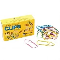 Clips Aço Colorido N°3 CP C/25un Bacchin Ref:13057