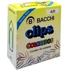 Clips Aço Colorido N°4 CP C/25un Bacchin Ref:13088