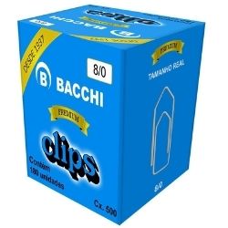 Clips Aço Galvanizado Premium N°8/0 C/180un Bacchi Ref:10100