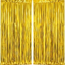 Cortina Decorativa Metalizada Dourada Fosca 100x200cm (PC/12un) Ref:HA547
