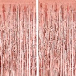 Cortina Decorativa Metalizada Rose Gold 100x200cm (PCT/12un) Silver Ref:HA331
