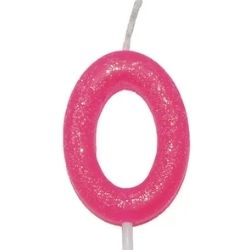 Vela Glitter Rosa Neon N°0 (CX/12un) Silver Ref:VEGR00