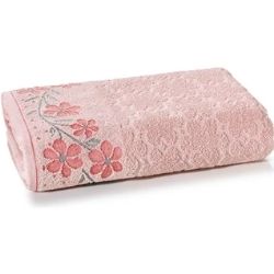 Toalha Banho Felpudo 70cmx1,35m Rosa Bebe Jacquard C/3un Dohler Ref: FJ8417/10501
